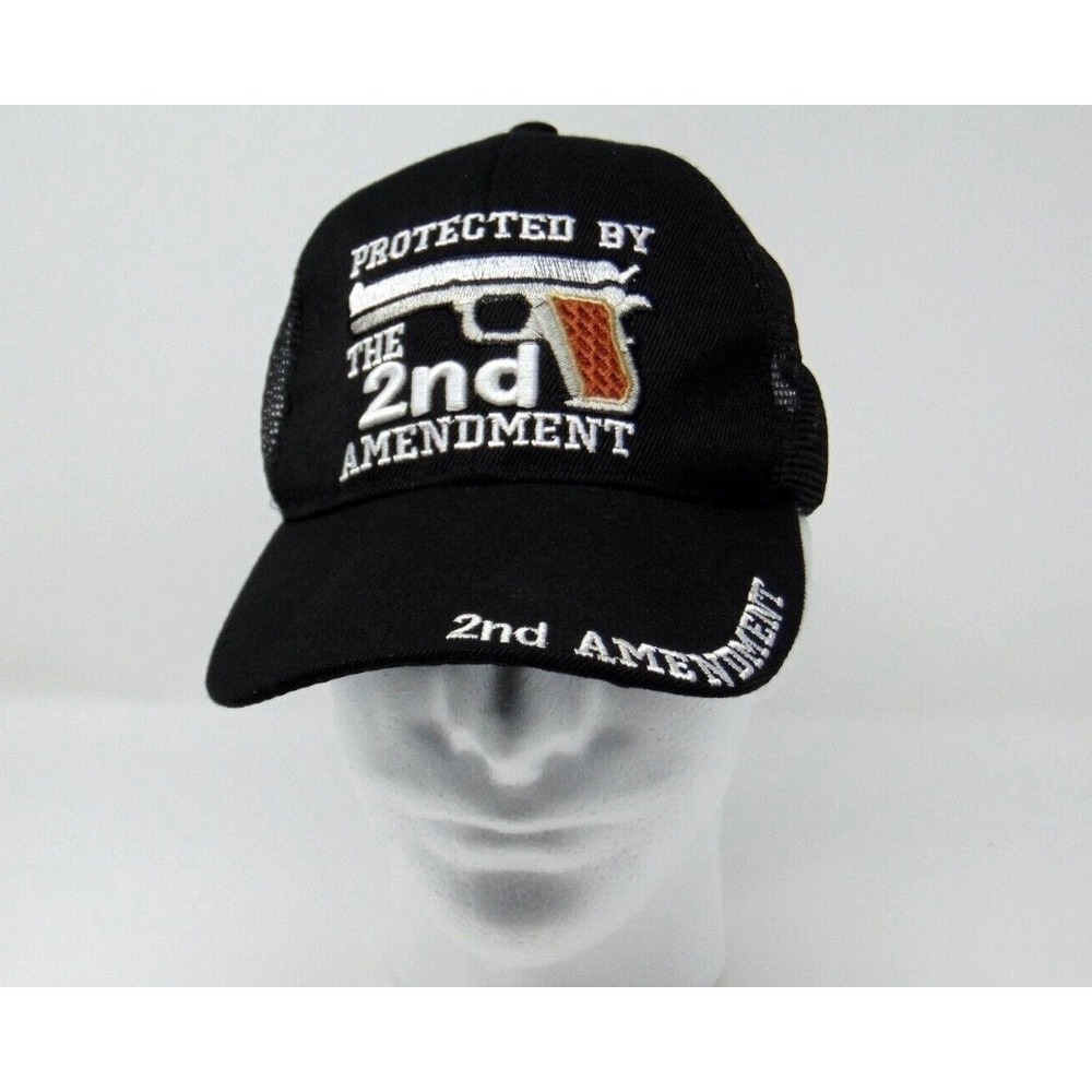 Protected by the 2nd Amendment Trucker Hat Black Mesh Snapback Cap Mens Hat
